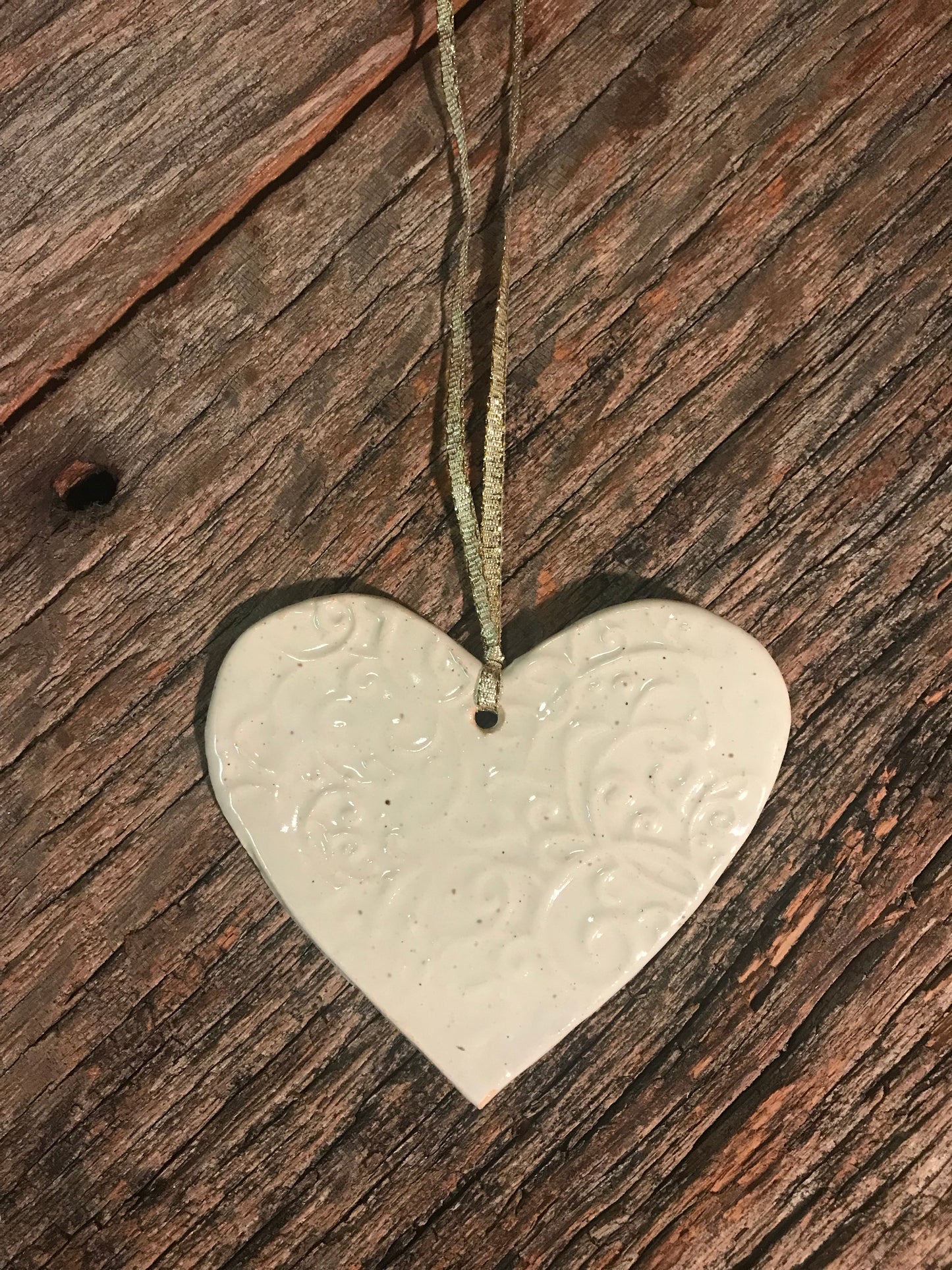 Ornament - Heart - Cream