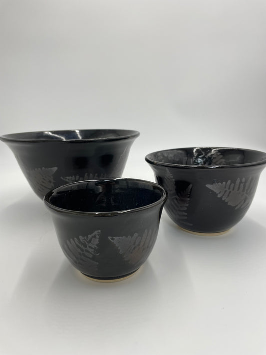 Midnight Fern Collection - Bowl Set - 3 Piece