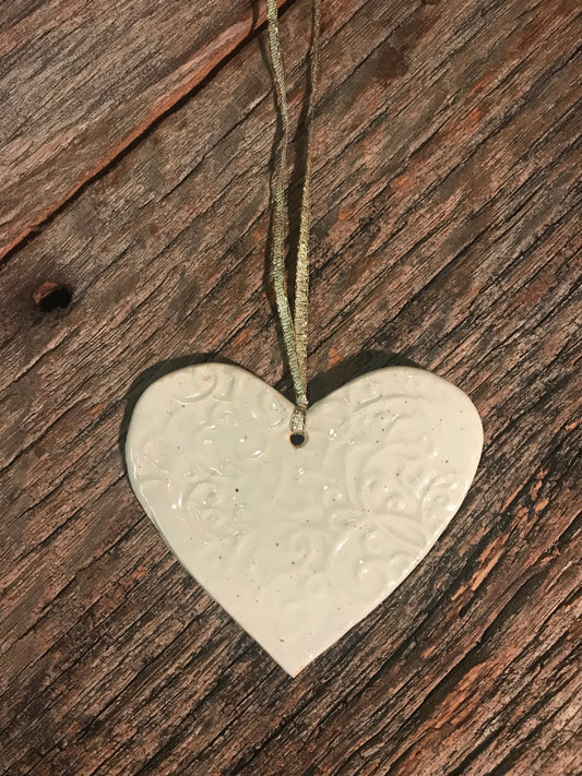 Ornament - Heart - Cream