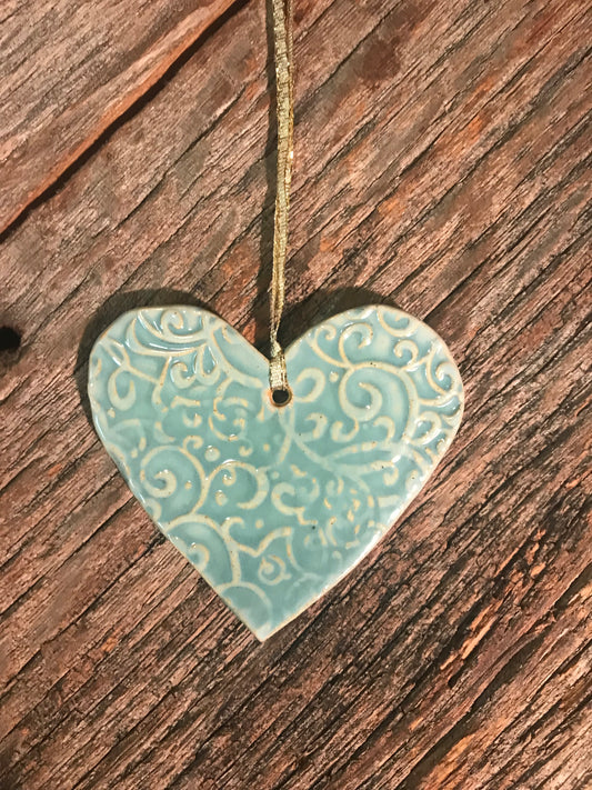 Ornament - Heart - Robin's Egg Collection